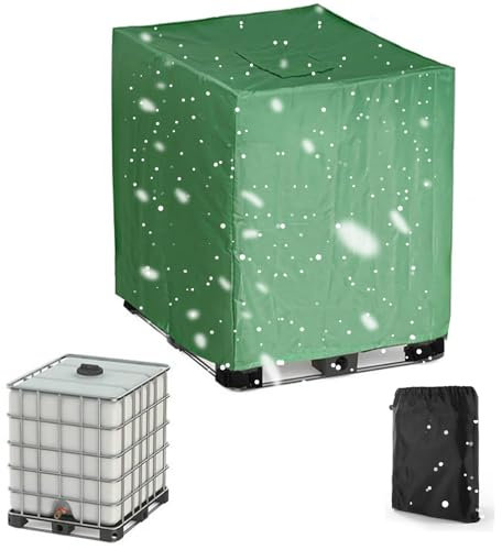 Copertura per Cisterna 300/600/800/1000lt,210D Oxford Coperchio per Serbatoio IBC da Giardino,Impermeabile Coperture per Protettiva per Cisterna Acqua Barile di Pioggia(Size:600L :120*80*100CM,Color: