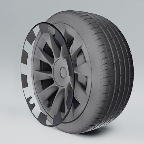 EVOOOR Tesla Model Y Protección de las llantas de 20 pulgadas – Bandas para evitar los bordes de la acera – Juego de 4 protectores (Negro Mate, 20 pulgadas)