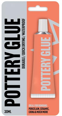 Pottery Glue For Porcelain And Pottery Repair Fast Drying Heat Resistant Waterproof Strong Adhesive For Bonding Dishes Tiles DIY Crafts China Crack Chips Ceramics Potters Fix Bond (1 Pack)