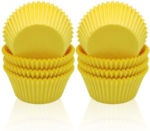 200 Stück Mini Muffins Papierförmchen,Gelb Muffinförmchen Papier,Cupcake Förmchen,Gelb Muffinförmchen Papier Klein für Backen, Dessert Ostern Valentinstag Geburtstag Hochzeit Dekoration