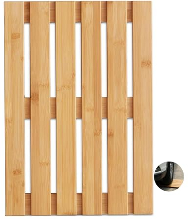 QWEASDF Teak Duschmatte ，holzmatte badezimmerholzmatte Balkon，Duschmatten，rutschfeste Badematte Luxus Spa Matte Holzmatte für Badewanne ，Dusche, Sauna, Indoor & Outdoor(W40xL90cm/W16xL35.4in)