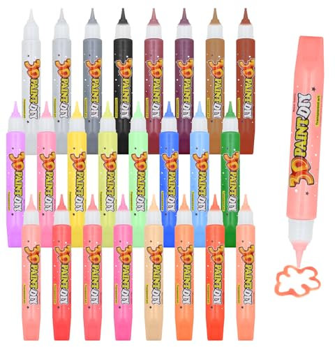 ZOCONE 24 Stück Kerzenstifte Bemalen Set 10.5ml Wachsstifte für Kerzen Gestalten Candle Pen Stifte zum Taufkerze Selber Machen Acrylstifte Dekorieren DIY