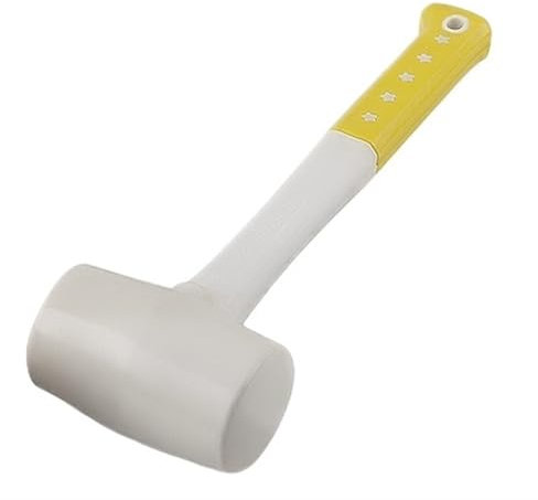QAUUCP Rubber Mallets 1Pcs Heavy Duty White Rubber Hammer Ceramic Tile Plastic Glue Installation Hammers 55mm 60mm 70mm Diameter With Non-slip Handle(55mm Diameter)