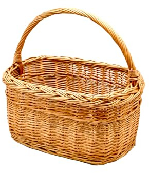 MyBer® flätad korg shoppingkorg flätad korg av vide picknickkorg svampkorg bilkorg utflyktskorg stabil bärkorg K1-314-11