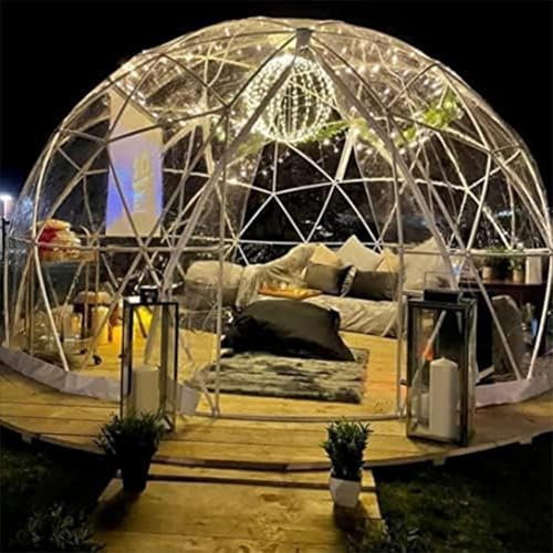 UERBNI Transparentes Zelt, Kuppelzelt, atmungsaktives Kuppelhaus-Campingzelt, durchsichtiger Gartenkuppelschutz mit transparenter TPU-Abdeckung und Sandsäcken
