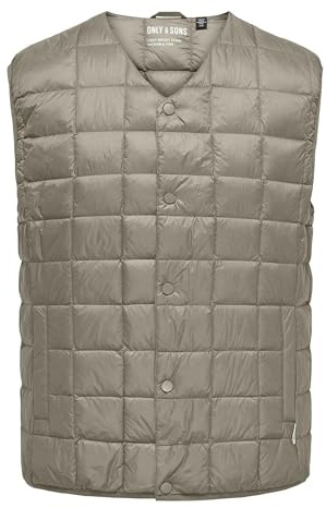 ONLY & SONS Onsgavin Life Light Quilted Snap Chaleco, Laurel Oak, L
