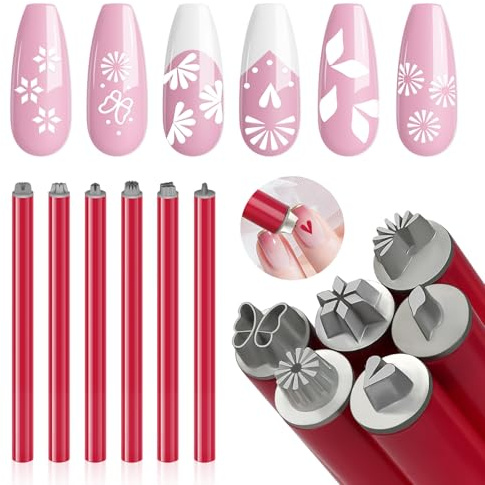 SAVILAND 3S Instant Nail Art Stempel Stift Set: 6 Pcs Nagel Stempel Stift Blume Schmetterling Natrual Designs Graffiti Nail Stamp Pen für Nägel Malerei Gel Nägel Nagellack Anfänger DIY Salon Maniküre