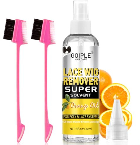 Wig Glue Remover/Tape Extension Remover Spray 4 Fl OZ, Tape Remover Hair Extensions Enriched With Orange And Lemon Extracts, Lace Melting Spray For Wigs & Edge Brush, Safe And Gentle