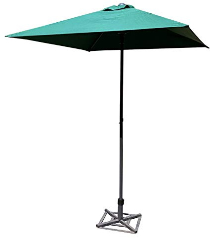 GLETSF Garden Parasol Small Outdoor Parasol Umbrella, Square Height Adjustment Market Table Umbrella For Gardens Balcony Patio, Base Not Included-Green-1.5m×1.5m