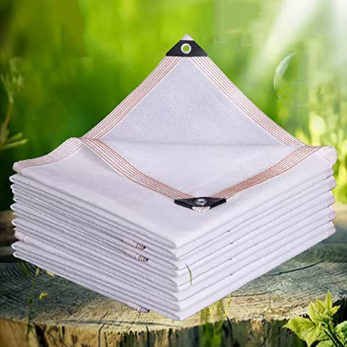 Rete ombreggiante bianca per serra 90% telo parasole per piante in rete traspirante con occhielli 6 x 6 m, perfetta per tende da sole e vele ombreggianti
