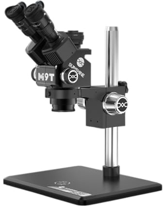 Microscope trinoculaire RELIFE/SUNSHINE M9T-B11 Microscope stéréo Zoom réglable avec support (noir)