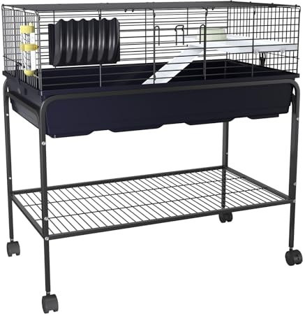 Garvee Kit gabbia per criceti da 89,7 cm con ripiano rimovibile, gabbia per porcellini d'India con 3 accessori, gabbia per ratti per cincillà, scoiattoli, gerbilli, ricci, criceti, porcellini d'India