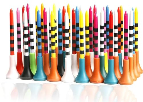 VAEIORP 50 Pezzi Premium Tee da Golf in Plastica, Accessori per Campo da Golf, Ideali per Golfisti Amatoriali, Professionisti e Giovani, Perfetti per Drive e Allenamento (83mm) (Colorati)