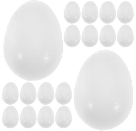 Milisten 24pcs Simulated Bird Eggs Artificial Plastic Eggs for Parrot Lovebird Breeding Aids Bird Nest Decor Behavior Training Props