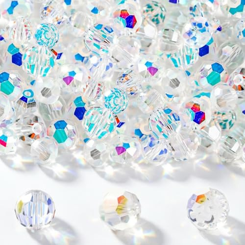 100 PCS Large Beads for Crafting,Crystal Beads for Jewellery Making 8/10mm