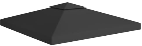 Nqyjm Gazebo Bâche de toit avec évacuation de cheminée 310 g/m² 3 x 3 m Cadre noir non inclus pour jardin, terrasse, extérieur