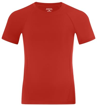 Runhit Boys Compression Shirt Short Sleeve, Breathable Kids Base Layer Top with UPF 50+, Quick Dry Sports T-Shirt for Football Running Outdoor Training