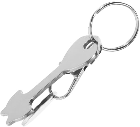 Abaodam Trolley Coin Holder Keychain Metal Key Ring Shopping Cart Token Pendant Grocery Cart Key Buckle for Supermarket Use