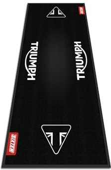SIXTEN Tapis Moto Triumph Classic 95x240 - Tapis de Garage et Paddock écologique - Lavable, Absorbant l'huile et écologique - Tapis de Protection pour Motos
