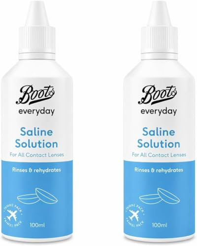 Bōots Everyday - Saline Solution | for All Contact Lenses | Rinses & Rehydrates | 100ml [Twin Pack] [Packaging May Vary] [Travel Size]