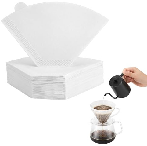 100 Sheets of Size 4 Coffee Paper Filters,Coffee Filter Papers, Compatible with Most Drip Coffee Machines, 16.5 X 10 X 2 Cm Dimensions