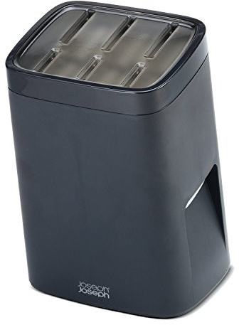 Joseph Joseph 10126 Lockblock Messerblock mit Kindersicherung ohne Messer, Kunststoff 14 x 14 x 24 cm, Dunkelgrau