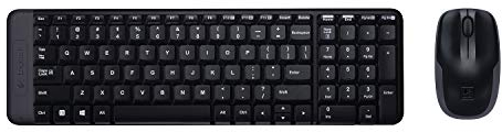 Logitech MK220 Combo Tastiera e Mouse Wireless Compatti per Windows, Layout Francese AZERTY - Nero