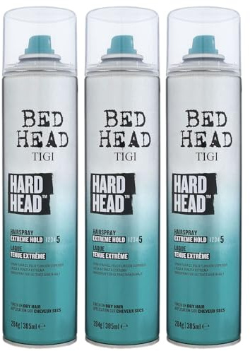 3 er Pack Tigi Style Hard Head Hair Spray 385 ml