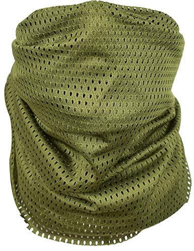 QMFIVE Camouflage taktisk halsduk, unisex herr och dam multifunktionell militär pannband stil huvud wrap ansikte mesh för airsoft, strid, jakt, bergsklättring utomhusaktiviteter, A-armé grön, 150 x