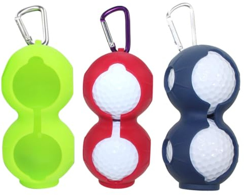Silikon Golfball Tasche Halter Taillentasche Aufbewahrungstasche mit für Golfball Mann Damen Golf Sport 3 stücke (Rot/Blau/Grün)