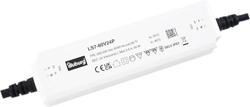 HuaTec Eaglerise Trasformatore LED 24V 60W Impermeabile IP65 Tensione Costante per Strisce LED Alimentatore Driver