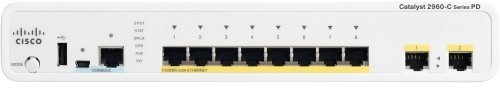 Cisco WS-C2960C-8TC-S - Catalyst Compact 2960C-8TC-S - Switch - Gestito - 8 x 10/100 + 2 x SFP Gigabit condiviso - desktop, montabile in rack, montabile a parete (ricondizionato)