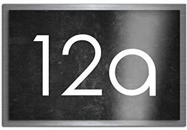 Premium Designer Hausnummer mit UV Druck und Montage Set - 30x20 cm - Familien-Haus Bedruckte Hausnummern mit Straßen Straßennamen für die Haustür Ferienhaus…