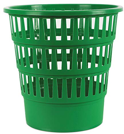 Office Products 19053621-02 Abfallkorb Papierkorb 16 Liter Kunststoff Mülleimer Design Für Büro Küche Stabil Ökologisches PP-Produkt Rissbeständig 1 Stück Grün Maße: 30,8 x 31 x 30,8cm