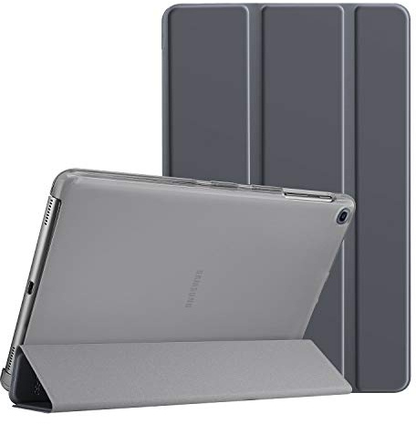 ProCase Galaxy Tab A 10.1 2019 Hülle (T510 T515 T517), Ultra Dünn Leicht Smart Case, Leichte Stand Schutzhülle Shell mit Translucent Frosted Rückhülle -Grau | Leichte Schutzhülle mit Standfunktion für 25,7 cm (10,1 Zoll) Galaxy Tab A Tablet SM-T510 SM-T515 SM-T517 2019 Release