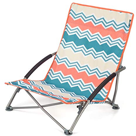 Yello OL0191 Klappstuhl für den Strand, zusammenklappbar, für Outdoor, Picknick, Camping, mit Tragetasche, Zick Zack, Pastell