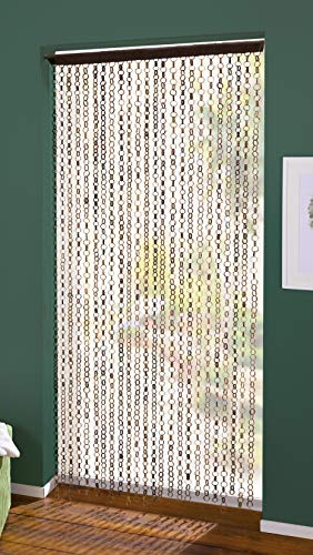 Dekoleidenschaft Bambus-Türvorhang Ring in Ring Balkontür Insektenschutz-Vorhang, Fadenvorhang, Bambusvorhang, Raumteiler, Balkonvorhang, Dekovorhang für Balkon- und Terrassentür