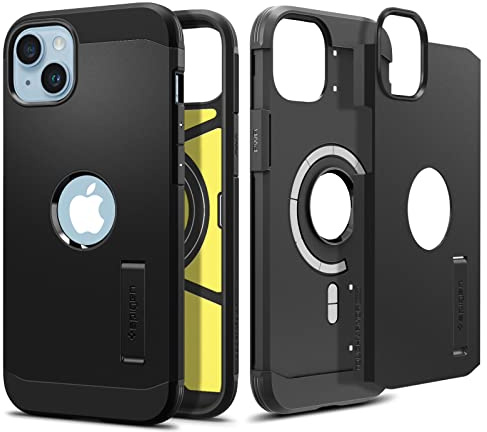 Spigen Tough Armor MagFit Case for iPhone 14, Compatible with MagSafe Accessories - Black
