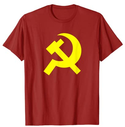 Camiseta de la bandera comunista de la URSS con martillo y hoz Camiseta