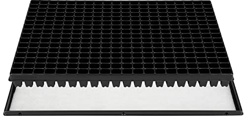 GREEN24 Anzucht-Set MP320 mit automatischer Bewässerung im Format 60 x 40 cm. Untersetzer + Kapillarmatte + Topfplatte mit 320 Töpfen