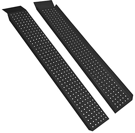 Froadp Rampe de chargement antidérapante en acier galvanisé - 160 x 22,5 x 4,5 cm - Noir - Rampe de chargement portable pour voiture, moto, quad, voiture - Charge maximale : 400 kg par paire