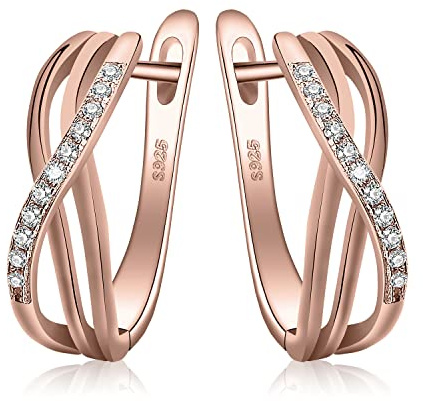 JewelryPalace Infinity Love Two Nodes 2.6ct Zirconia Creoler Silver 925 Örhängen För Damer, Oändlighetsörhängen, Smyckeset För Kvinnor, örhängen, ädelstenar För Flickor, Stiftörhängen, Roséguld