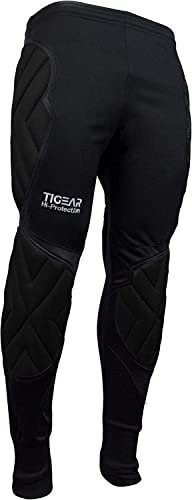 TIGEAR Mens Padded Football Trouser Goalkeeper Rugby Soccer Outdoor Protective Pants (as8, Waist, Numeric_32, Regular, Regular) Black