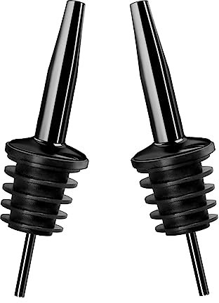 Final Touch Black Chrome Bottle Pourers, Set of 2 (FTA7003-19)