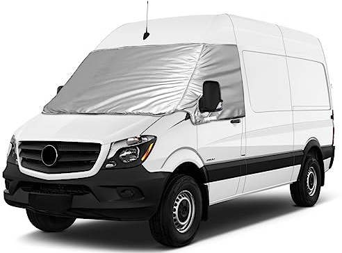 Soekodu Frontscheibe Wrap Cover Ersatz für Mercedes Sprinter 2006-2018, Auto Windschutzscheiben Abdeckung Ersatz für VW Crafter 2006-2017, 600D Luxus Sonnenschutz Wasserdichtes Schnee-Eisschutz