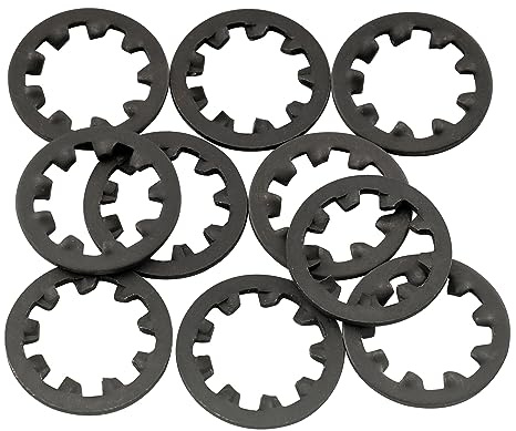 Musiclily Pro 3/8 und M9 Stahl Gitarre Potis Zahnscheibe Schwarz 10 Stück | für USA Gewinde CTS Potis und Switchcraft Klinkenbuchsen