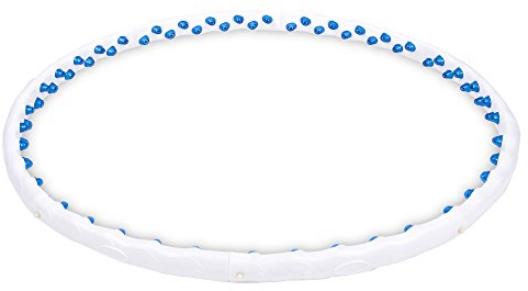 Hop-Sport Hula Hoop Reifen Erwachsene mit 64 Massage Noppen - Hoola Hoop zum Abnehmen – Bauchtrainer mit 8 verstellbaren Teilen, 98cm Durchmesser (Schwarz)