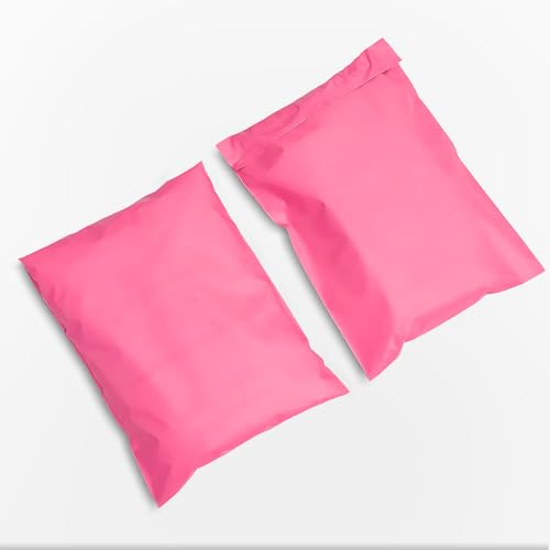 LEDSone Farbige Versandtaschen, Versandtaschen, Polyethylen, flexible Pakettaschen mit selbstschließendem Verschluss, leicht (17 x 30 cm), Rosa, 50 Stück