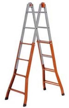1PEZZO SCALA TELESCOPICA PEPPINA IN ACCIAIO - 5+5 gr.- aperta cm.481h.- cm.56x18x141h.- Kg.17