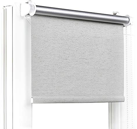 Fenster DEKOR - Rollos Für Fenster Ohne Bohren Dunkel Beige - Verdunkelungsrollo B110 x H120 cm - Klemmrollo Verdunkelung - Fensterrollo Für Balkontüren - Verdunklungsrollo Leicht Zu Installieren